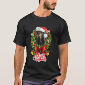 Funny Chocolate Lab Dog Merry Kerstparty Fami T-shirt (Voorkant)