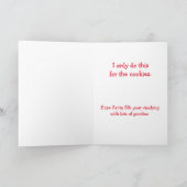 Funny Chocolate Lab Puppy met Santa Hat Card Feestdagen Kaart (Binnen)