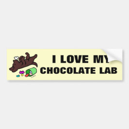 Funny Chocolate Labrador Cartoon Illustratie Bumpersticker