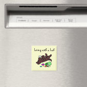 Funny Chocolate Labrador Cartoon Illustratie Magneet (Insitu (Vaatwasser))