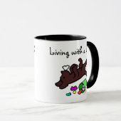 Funny Chocolate Labrador Cartoon Illustratie Mok (Voorkant rechts)