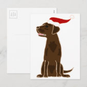Funny Chocolate Labrador Retriever Christmas Art Feestdagenkaart (Voorkant / Achterkant)