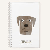Funny Chocolate Labrador Retriever Dog Custom Name Notitieboek (Voorkant)