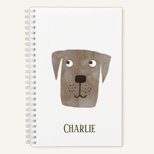 Funny Chocolate Labrador Retriever Dog Custom Name Notitieboek