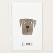 Funny Chocolate Labrador Retriever Dog Custom Name Planner (Voorkant)