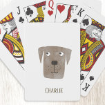 Funny Chocolate Labrador Retriever Dog Custom Name Pokerkaarten<br><div class="desc">Cute Chocolate Labrador Retriever waterverf schilderij,  perfect voor hondenliefhebbers. Pas het aan door de naam te veranderen of te verwijderen.</div>