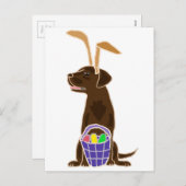 Funny Chocolate Labrador Retriever Easter Art Feestdagenkaart (Voorkant / Achterkant)
