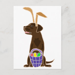 Funny Chocolate Labrador Retriever Easter Art Feestdagenkaart