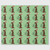 Funny Chocolate Labrador Retriever kerstkunst Cadeaupapier (Vlak)