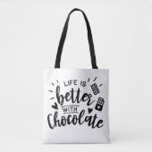 Funny Chocolate Lover Chocolate Addicate Quote Tote Bag (Voorkant)