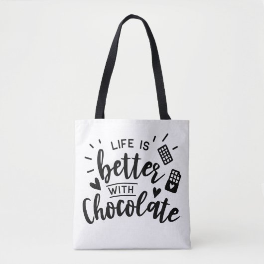 Funny Chocolate Lover Chocolate Addicate Quote Tote Bag (Voorkant)