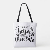 Funny Chocolate Lover Chocolate Addicate Quote Tote Bag (Achterkant)