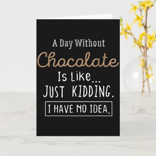 Funny Chocolate Lovers Cute Gift Shirt  Kaart (Gele Bloem)