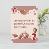 Funny Chocolate Lovers Quote Valentine's Day Greet Feestdagenkaart (Staand voorkant)