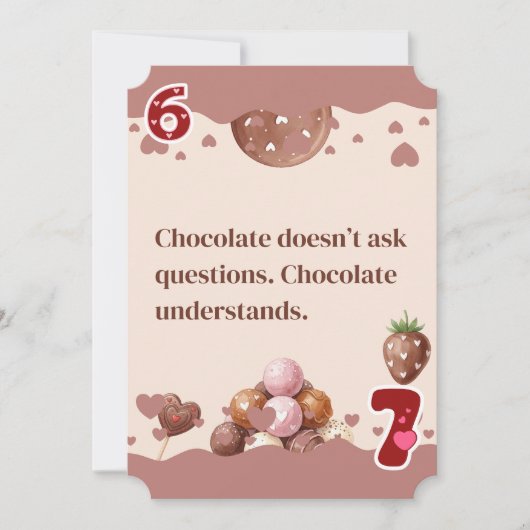 Funny Chocolate Lovers Quote Valentine's Day Greet Feestdagenkaart (Voorkant)
