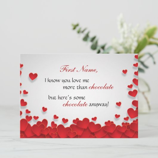 Funny Chocolate Lovers Valentijnsdag Feestdagenkaart (Staand voorkant)