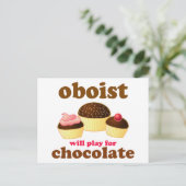 Funny Chocolate Oboe Briefkaart (Staand voorkant)