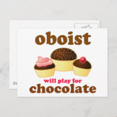Funny Chocolate Oboe Briefkaart (Voorkant / Achterkant)