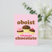 Funny Chocolate Oboe Briefkaart (Staand voorkant)