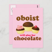 Funny Chocolate Oboe Briefkaart (Voorkant / Achterkant)
