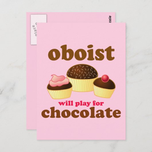 Funny Chocolate Oboe Briefkaart (Voorkant / Achterkant)