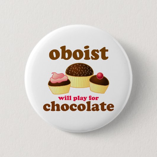 Funny Chocolate Oboe Button (Voorkant)