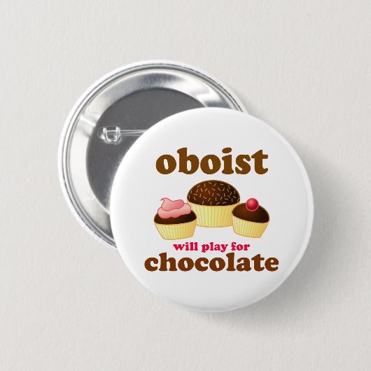 Funny Chocolate Oboe Button (Voorkant /achterkant)