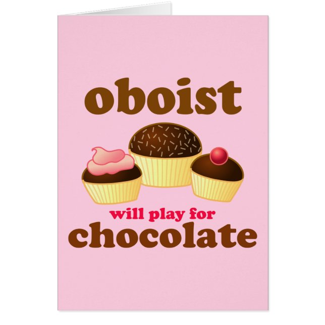 Funny Chocolate Oboe Card (Voorkant)