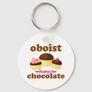 Funny Chocolate Oboe Sleutelhanger