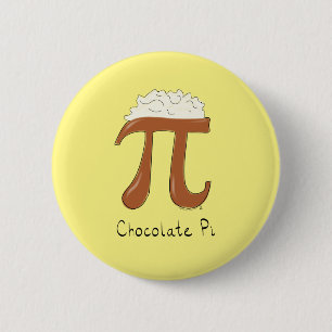 Funny Chocolate Pi Symbol Wiskunde leraar Ronde Button 5,7 Cm