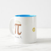 Funny Chocolate Pi Symbol Wiskunde leraar Tweekleurige Koffiemok (Voorkant links)