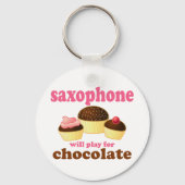 Funny Chocolate Saxophone Sleutelhanger (Voorkant)