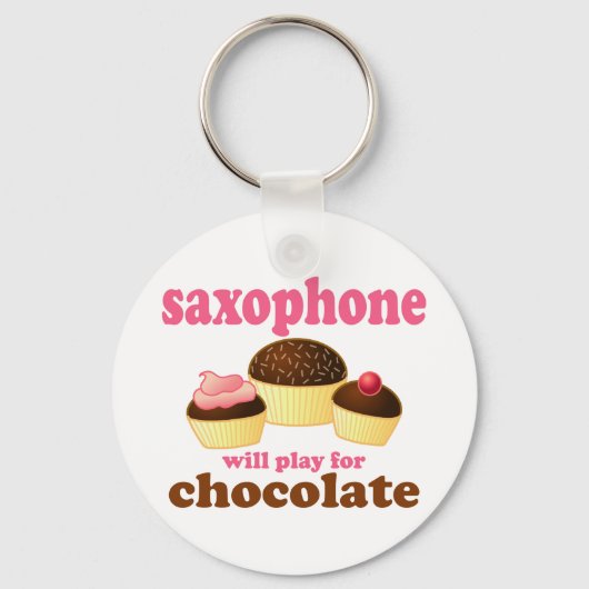 Funny Chocolate Saxophone Sleutelhanger (Voorkant)