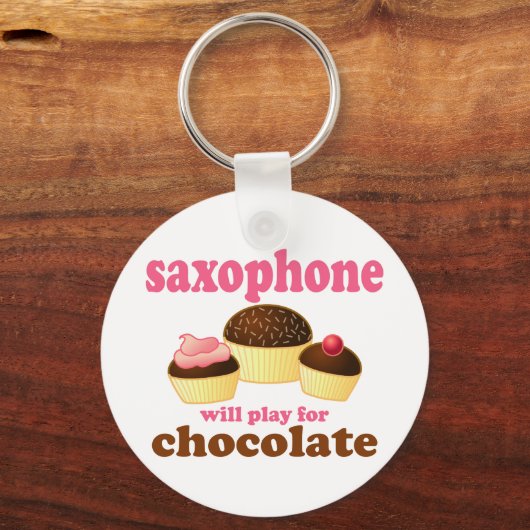 Funny Chocolate Saxophone Sleutelhanger (Voorkant)