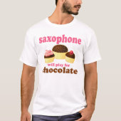 Funny Chocolate Saxophone T-shirt (Voorkant)