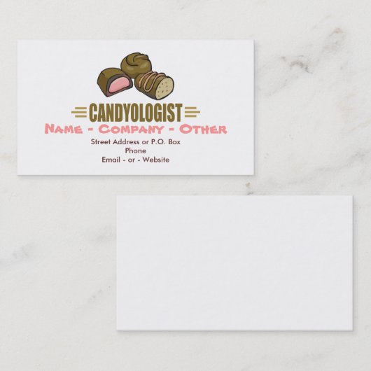 Funny Chocolate Snoep Visitekaartje (Voorkant / Achterkant)