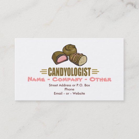 Funny Chocolate Snoep Visitekaartje (Voorkant)