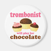 Funny Chocolate Trombonist Gift Magneet (Voorkant)