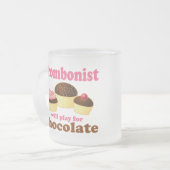 Funny Chocolate Trombonist Gift Matglas Koffiemok (Voorkant links)