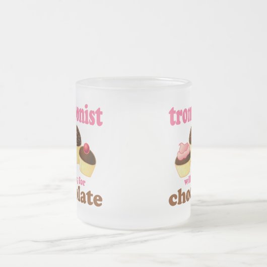 Funny Chocolate Trombonist Gift Matglas Koffiemok (Center)