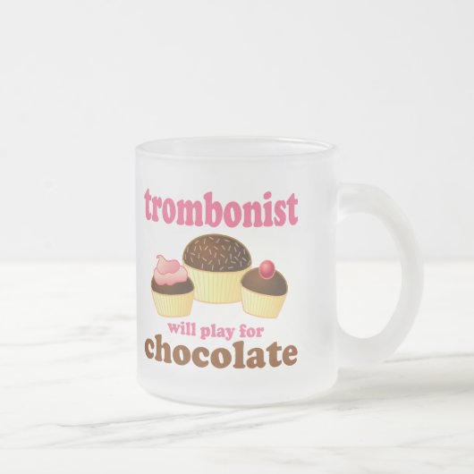 Funny Chocolate Trombonist Gift Matglas Koffiemok (Rechts)