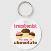 Funny Chocolate Trombonist Gift Sleutelhanger (Voorkant)