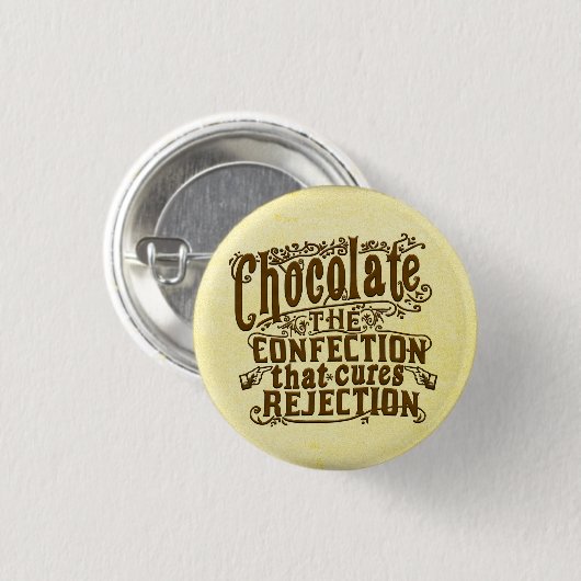 Funny Chocolate Writer Verwerping Cure Ronde Button 3,2 Cm (Voorkant /achterkant)