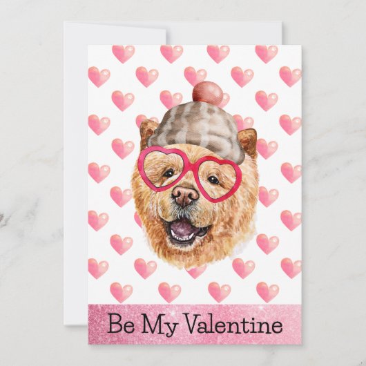 Funny Chow Chow I Wof You Dog Valentijnsdag Feestdagenkaart (Voorkant)