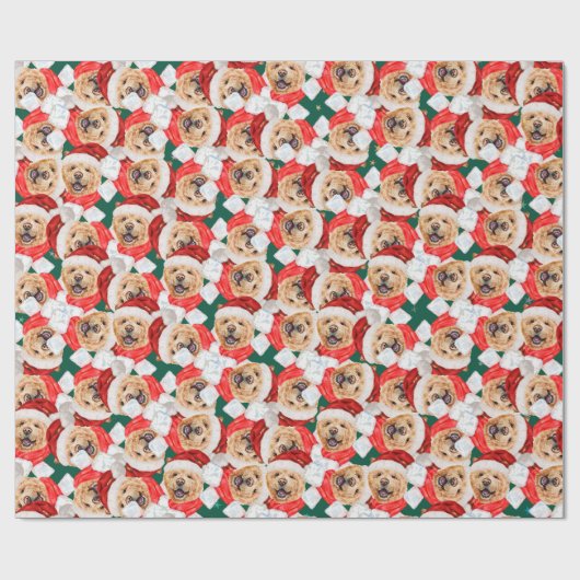 Funny Chow Chow Kerstpatroon Cadeaupapier (Vlak)