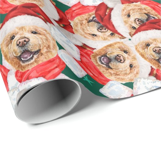 Funny Chow Chow Kerstpatroon Cadeaupapier (Rol Hoek)