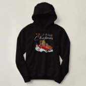 Funny Chow Dog Snow Red Truck Kerstmis Hoodie (Design voorkant)