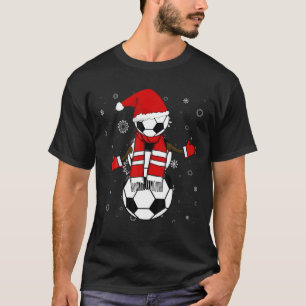 FUNNY CHRISMAS FOOTBALL SOCCER SANTA SNOWMAN GIFT T-SHIRT