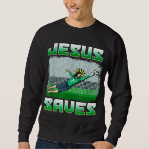 Funny Christelijk Soccer Jesus Saves Goalie Gift Trui