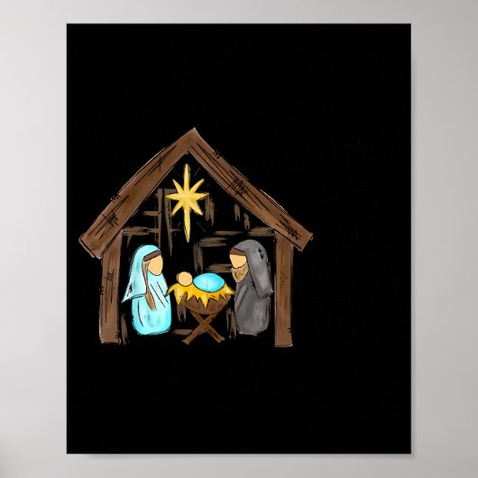 Funny Christian Christmas Jesus Oh Come Let Us Ado Poster (Voorkant)